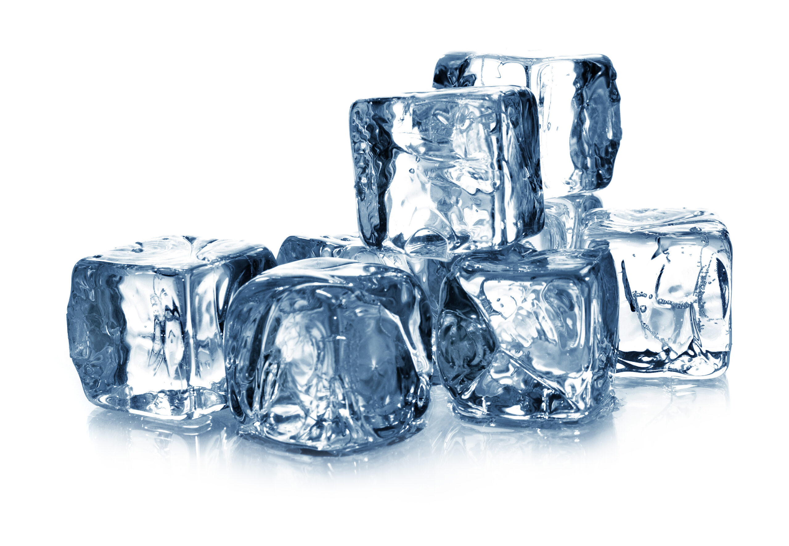 Blue ice cubes
